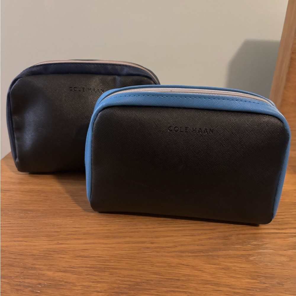 COLE HAAN AMERICAN AIRLINES ZERO Travel Amenities Cosmetic Bags Set of Two